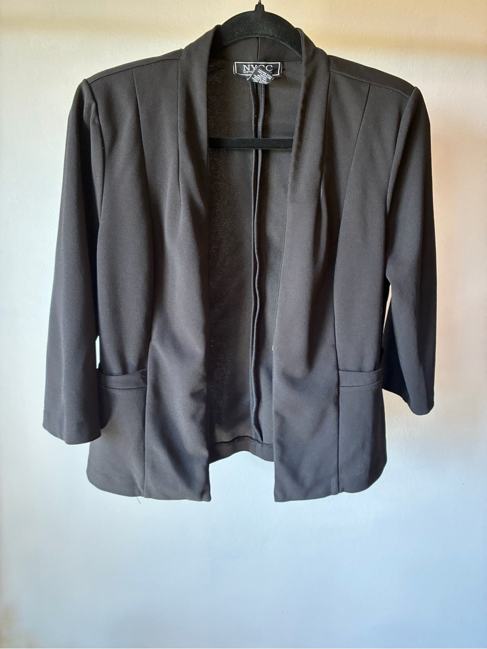 NYCC New York Clothing Co. Black Open Front Blazer – Petite Large